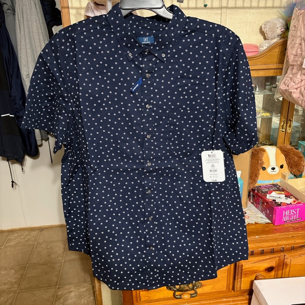 George Navy Blue Polka Dot Men's Shirt